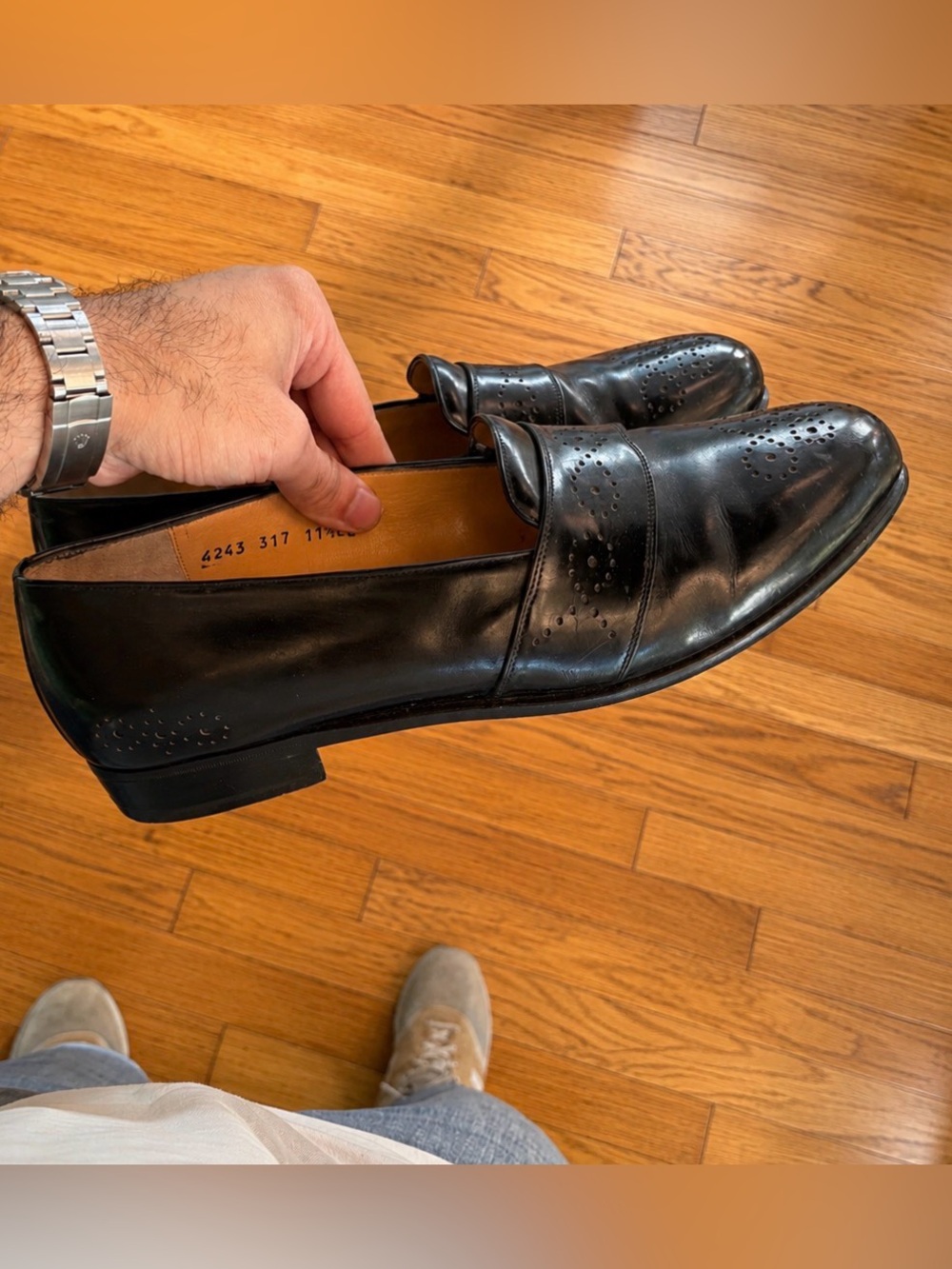 Ferragamo Sz 11.5 Black Leather loafers